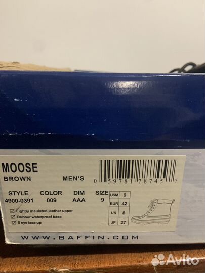 Baffin Moose Black -20C Оригинал из США