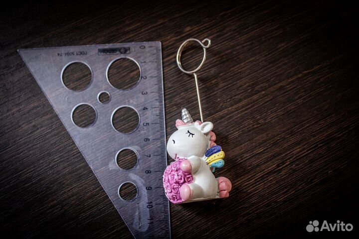 Держатель для фотографии Единорог с цветами