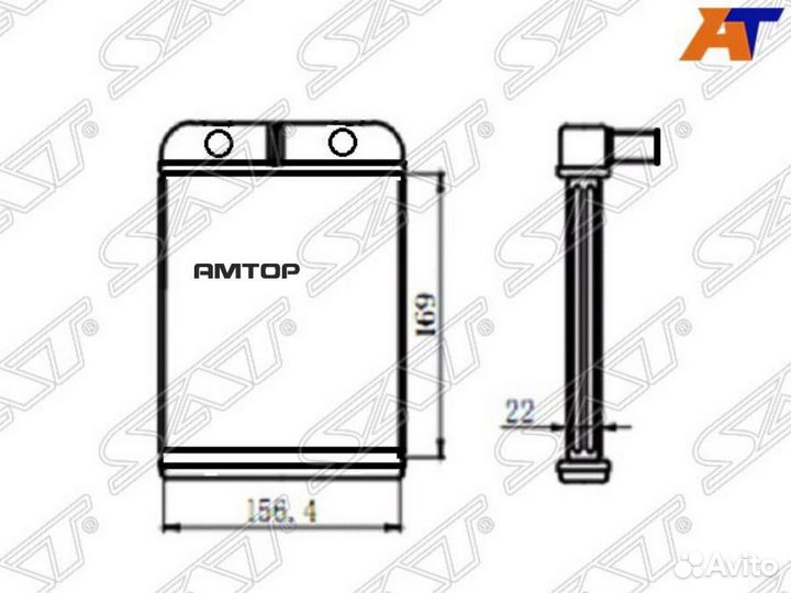 SAT ST-KA40-395-0 Радиатор отопителя салона KIA sp
