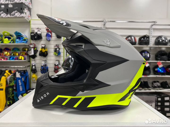 Шлем Кроссовый airoh wraaap reloaded yellow matt