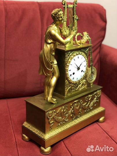 Часы каминные начало 19 века антиквариат Франция