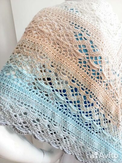 Летняя накидка платок бактус из хлопка