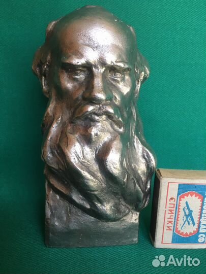 Бюст. Лев Николаевич Толстой. Силумин. 16 см. СССР