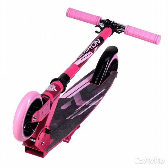 Самокат детский красно-розовый складной