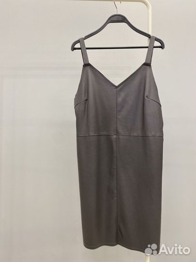 Сарафан кожаный серый