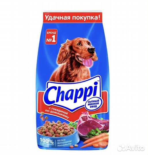 Сухой корм для собак Chappi Сытный мясной обед 15к