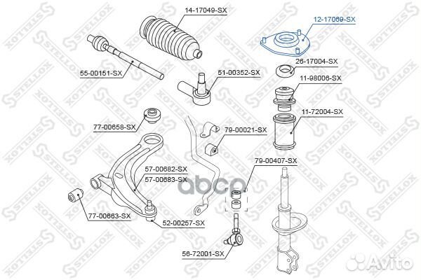 12-17069-SX опора амортизатора переднего Mitsu