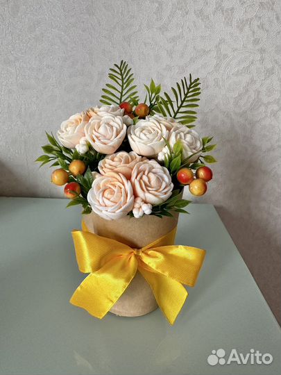 Букет цветов из мыла, подарок на день рождения