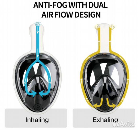 Маска для снорклинга, плавания Copozz