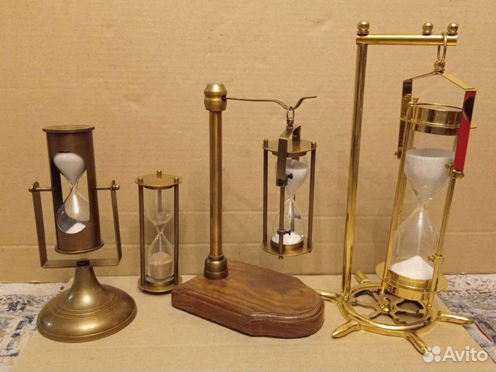 Часы песочные дерево/ Латунь