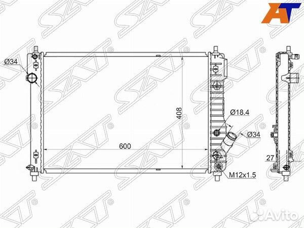 Радиатор chevrolet aveo (T250) 05-11, chevrolet av