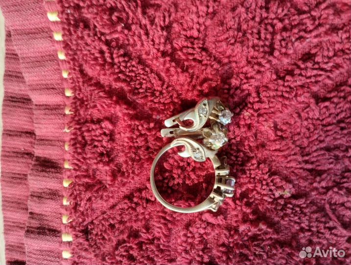 Серьги кольца серебро 925 СССР