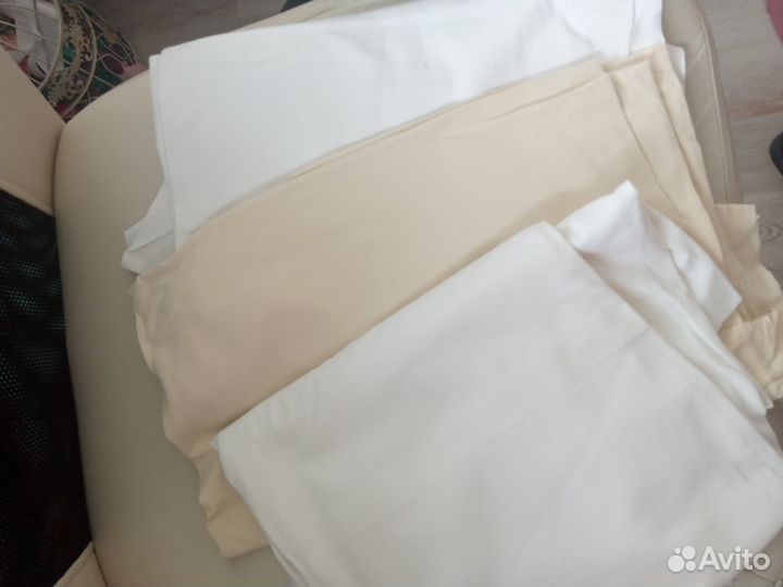 Ткань трикотаж хб белый бежевый и другие отрезы