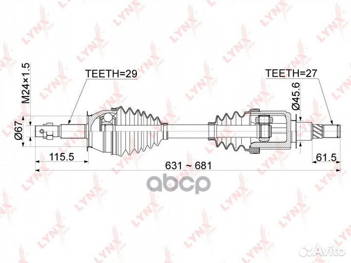 Привод в сборе nissan pathfinder/navara 05