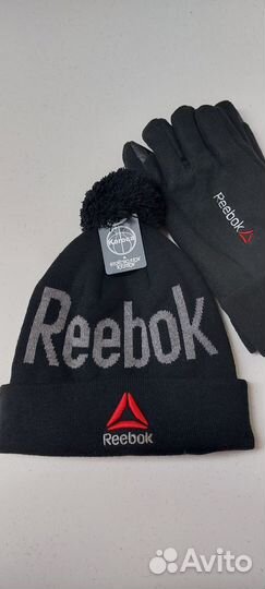 Мужская шапка зимняя Reebok c помпоном на флисе