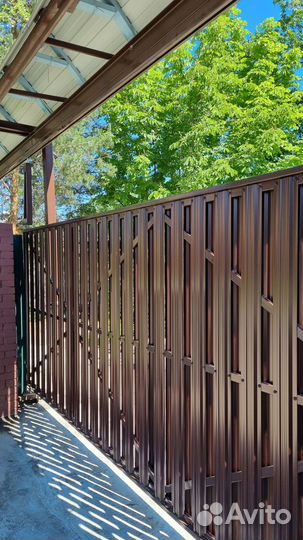 Откатные ворота+установка