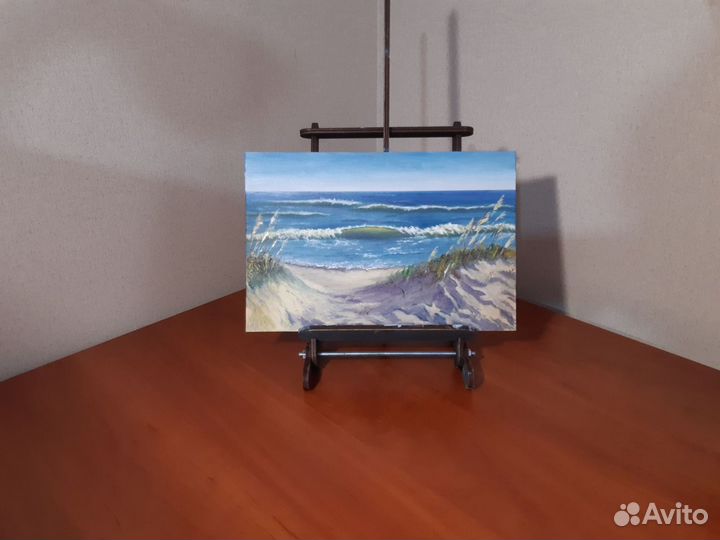 Картина маслом на холсте море дюны морской пейзаж