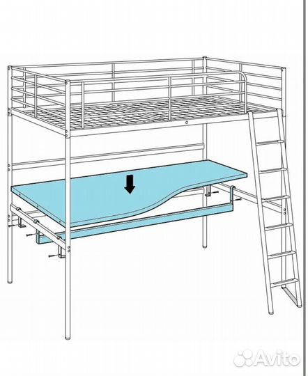 Кровать-чердак IKEA свэрта