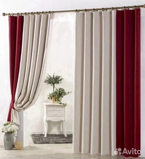 Шторы Мрамор Комби-Комплект Много расцветок