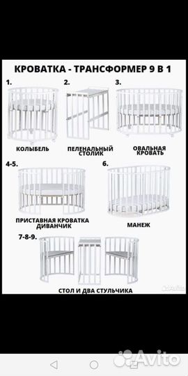 Детская кроватка трансформер 7 в 1