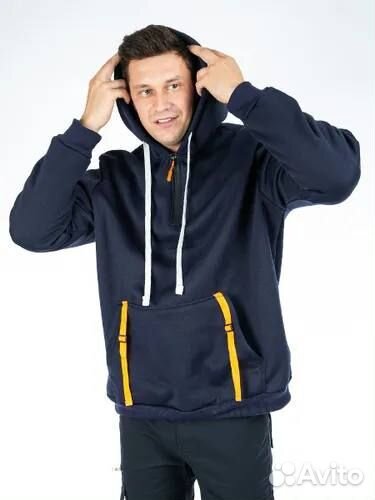 Толстовка мужская с капюшоном карманами стильная X