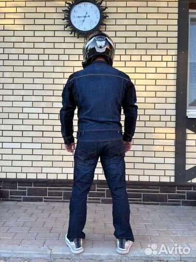 Мотокостюм мужской джинсовый с кевларом hawk moto