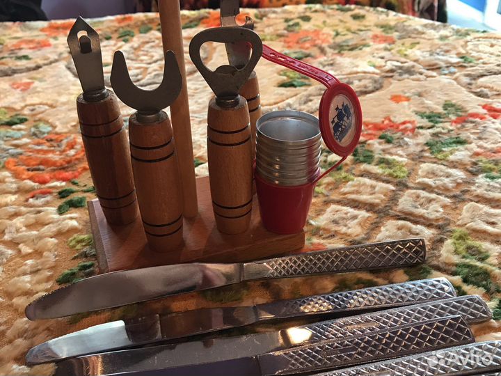 Набор открывалок, рюмки и ножи СССР, винтаж