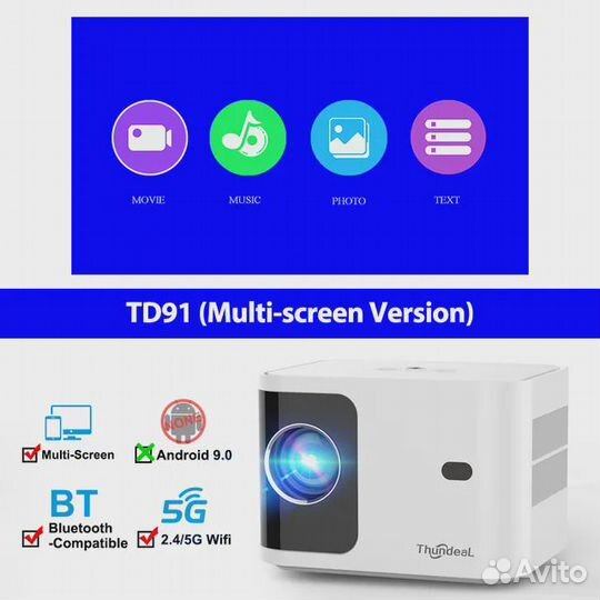 Проектор ThundeaL TD91W Android Версия