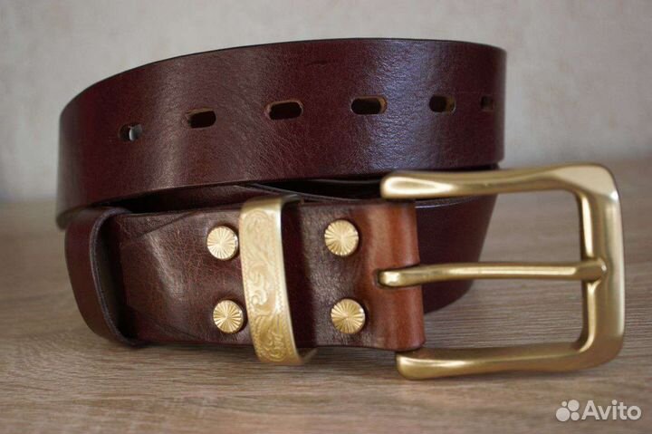 Ремень мужской кожаный ручной работы