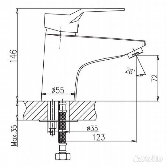 Смеситель для умывальника Haiba HB63 HB1063 хро