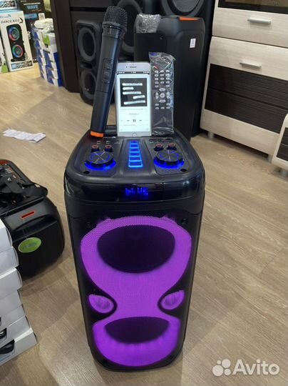 Колонка блютуз 500w + 2 микрофона