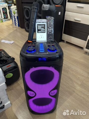 Колонка блютуз 500w + 2 микрофона