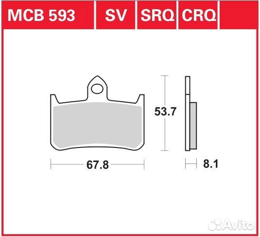 Тормозные колодки TRW MCB 593