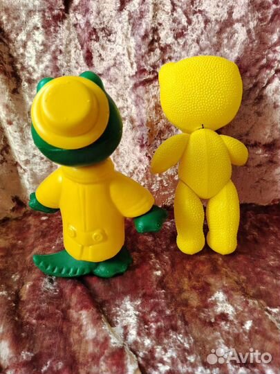 Крокодил Гена и Медведь - дутый пластик СССР