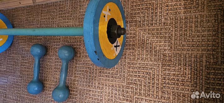 Штанга с блинами и гантели СССР и гиря - кроссфит