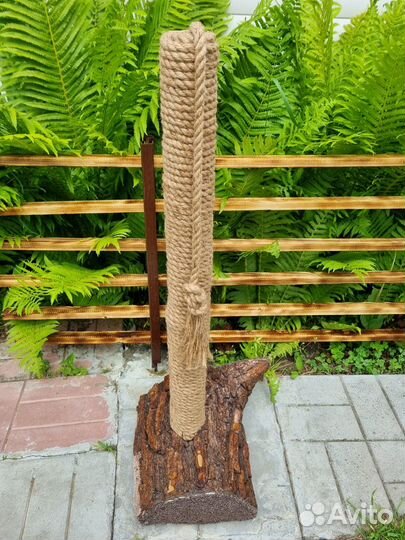 Деревянная когтеточилка ручной работы