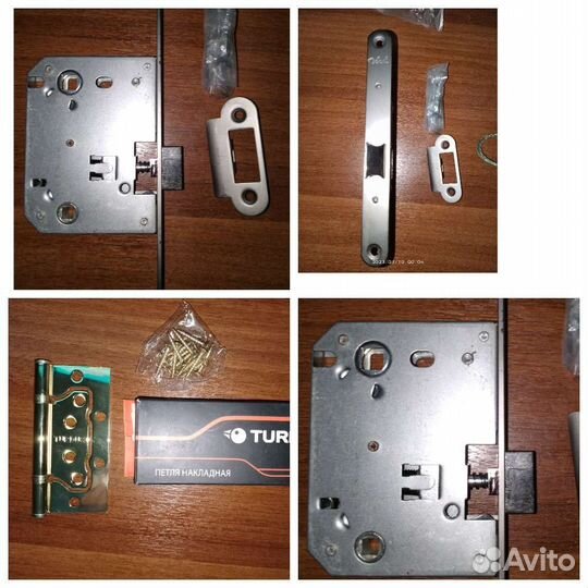 Петли бабочки без врезки новые,золото 2шт в наборе