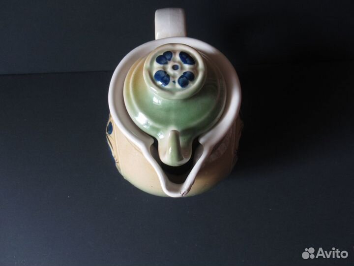 Кувшин с 4 чашками керамика винтаж