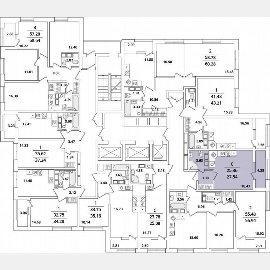 Квартира-студия, 27,5 м², 15/22 эт.