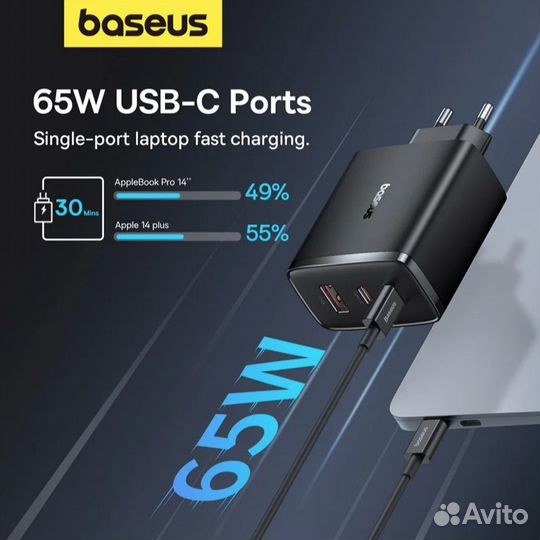 Зарядное устройство Baseus GaN5 65w (65 ватт)
