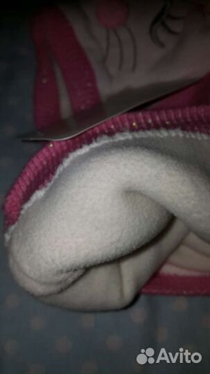 Шапка шлем для девочки новая зима 3-6 лет