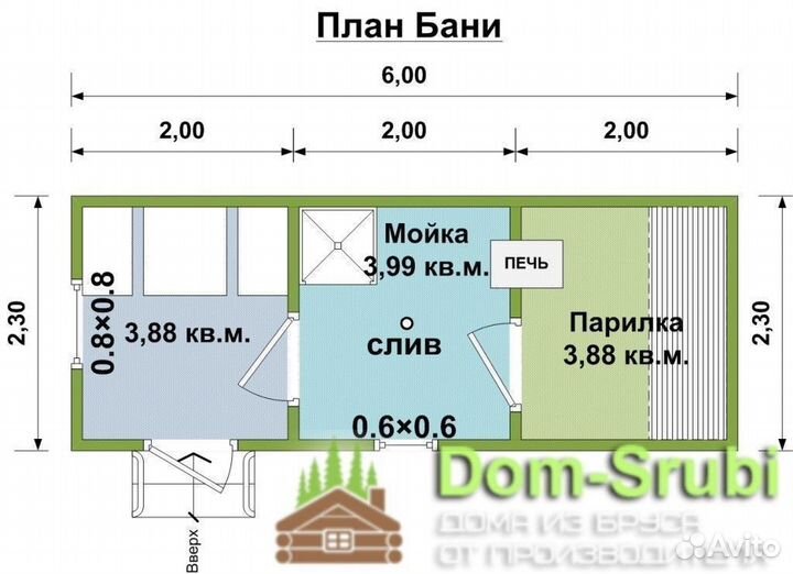 Наро Фоминск-Мобильная баня из бруса бм-4 (2.30х6)
