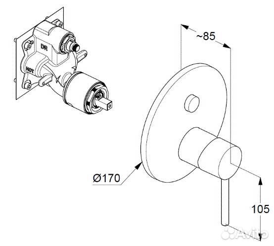 Душевая система хром