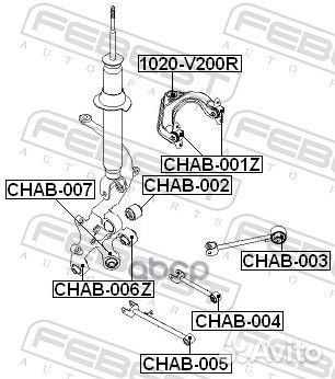 Chab-006Z сайлентблок задней цапфы плавающий\