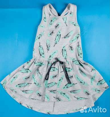 Новое платье-туника серое спинка-борцовка 7 лет