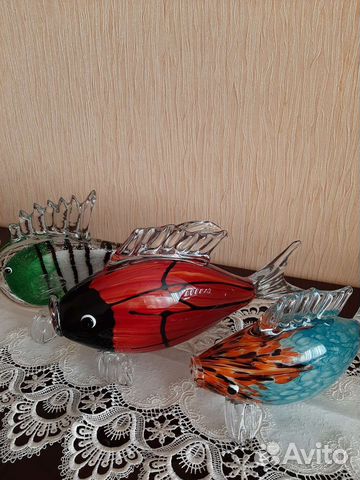 Стеклянные рыбки для декора