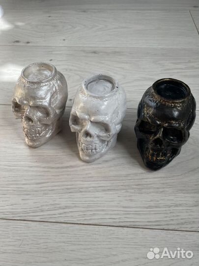 Череп подсвечник ручная работа