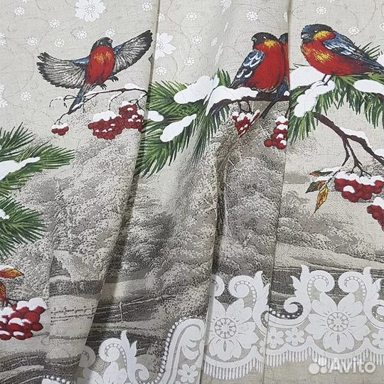 Ткань лён жаккард для скатертей, штор, салфеток