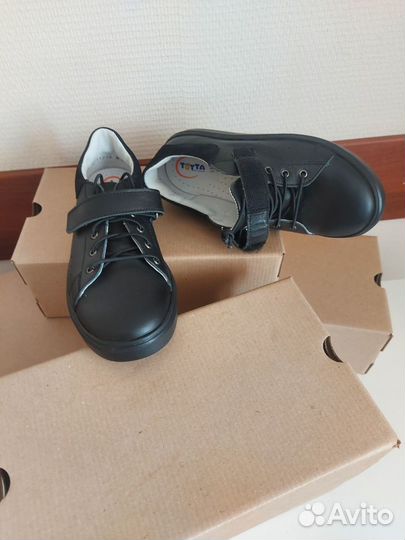 Ботинки кеды кожаные деми школьные р32-36