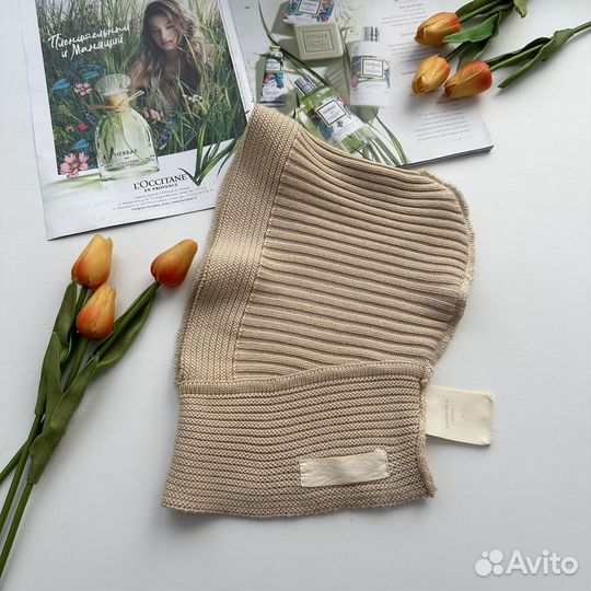 Ushatava бежевый Капор из шерсти мериноса